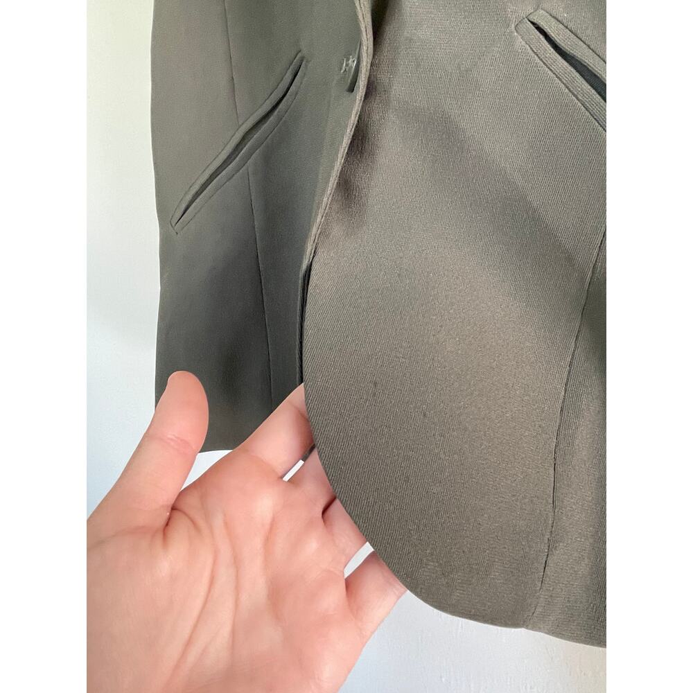 BOSTON PROPER Beyond Travel Collection olive green cold shoulder cutout blazer - Picture 8 of 11